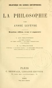 Cover of La philosophie by André Lefèvre