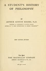 Cover of A student's history of philosophy by Arthur Kenyon Rogers