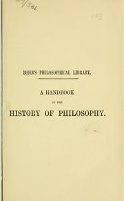 Cover of A handbook of the history of philosophy by Ernest Belfort Bax