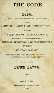 Cover of Laws, etc. (Compiled statutes : 1650) by Connecticut.