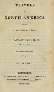Front cover of Travels in North America, in the years 1827 and 1828 by Basil Hall
