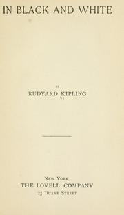 Cover of In black and white by Rudyard Kipling