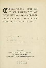 Cover of Contemporary Scottish verse by Sir George Brisbane Douglas