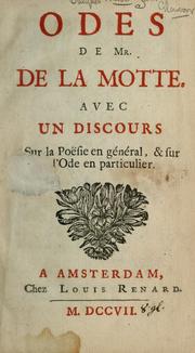 Cover of Odes by La Motte M. de