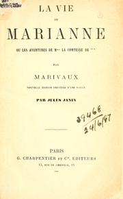 Cover of La vie de Marianne by Pierre Carlet de Chamblain de Marivaux