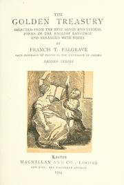 Front cover of The golden treasury by Francis Turner Palgrave
