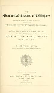 Front cover of The monumental brasses of Wiltshire by Edward Kite