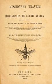 Cover of Missionary travels and researches in South Africa by David Livingstone
