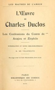 Cover of Les confessions du comte de *** / Acajou et Zirphile by Charles Pinot Duclos