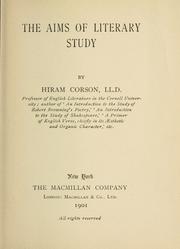 Front cover of The aims of literary study by Hiram Corson