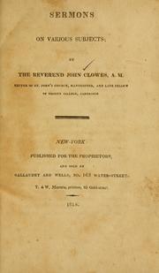 Front cover of Sermons on various subjects by J. Clowes
