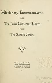 Front cover of Missionary entertainments for the Junior missionary society and the Sunday school by Unknown