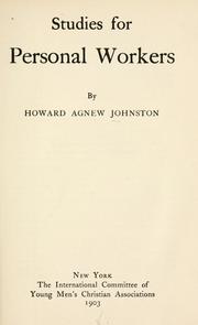 Cover of Studies for personal workers by Howard Agnew Johnston