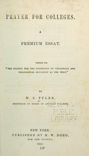 Cover of Prayer for colleges by W. S. Tyler