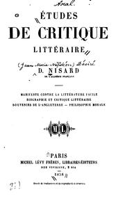 Front cover of Études de critique littéraire by Jean Marie Napoléon Désiré Nisard