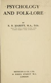 Front cover of Psychology and folk-lore by R. R. Marett