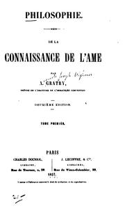 Cover of De la connaissance de l'âme by Auguste Joseph Alphonse Gratry
