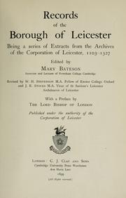 Front cover of Records of the Borough of Leicester by Leicester (England)