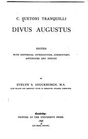 Cover of Divus Augustus by Suetonius
