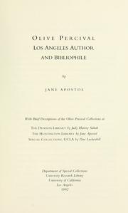Front cover of Olive Percival, Los Angeles author and bibliophile by Jane Apostol