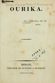Cover of Ourika by Claire de Duras