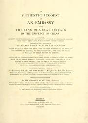 Front cover of An authentic account of an embassy from the King of Great Britain to the Emperor of China by Staunton, George Sir