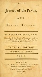 Front cover of The justice of the peace, and parish officer by Richard Burn
