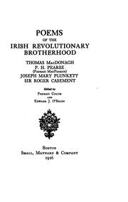 Front cover of Poems of the Irish Revolutionary Brotherhood by Casement, Roger Sir
