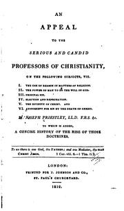 Front cover of An appeal to the serious and candid professor of Christianity by Joseph Priestley