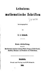Front cover of Leibnizens mathematische Schriften by Karl Immanuel Gerhardt