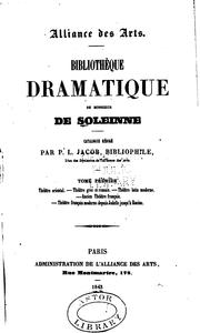 Front cover of Bibliothèque dramatique de Monsieur de Soleinne by P. L. Jacob 