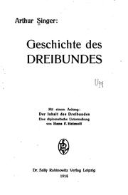 Cover of Geschichte des Dreibundes by Arthur Singer
