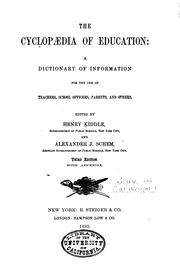 Front cover of The Cyclopædia of Education by Henry Kiddle