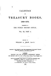 Cover of Calendar of Treasury Books ... Preserved in the Public Record Office by Great Britain Public Record Office