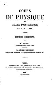 Front cover of Cours de physique de l'École polytechnique by Edmond Marie Léopold Bouty