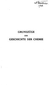 Front cover of Grundzüge der Geschichte der Chemie: Richtlinien einer .. by Walter Georg Herz