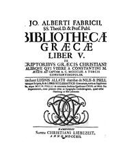 Cover of Bibliotheca Graecae by Johann Albert Fabricius