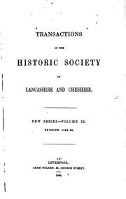 Front cover of Transactions by Historic Society of Lancashire and Cheshire