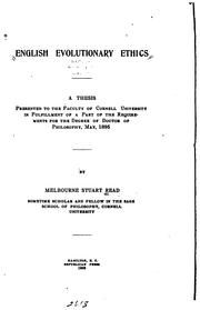 Cover of English Evolutionary Ethics by Melbourne Stuart Read