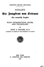 Front cover of Schiller's die Jungfrau von Orleans: Eine romantische Tragã¶die; by Friedrich Schiller