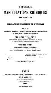 Front cover of Nouvelles manipulations chimiques simplifi©♭es, ou, Laboratoire ©♭conomique de l'©♭tudiant by Unknown