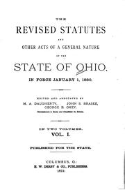 Front cover of The Revised Statutes and Other Acts of a General Nature of the State of Ohio ... by Ohio