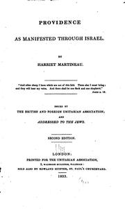 Front cover of Providence as manifested through Israel by Harriet Martineau