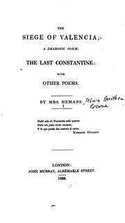 Cover of The Siege of Valencia by Felicia Dorothea Browne Hemans