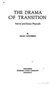 Front cover of The drama of transition by Goldberg, Isaac