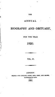 Front cover of The Annual Biography and Obituary by [author not identified]
