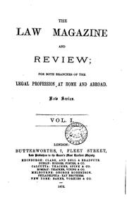 Cover of The Law Magazine and Review: For Both Branches of the Legal Profession at .. by William S. Hein & Company