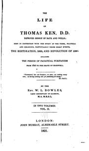 Cover of The Life of Thomas Ken, D.D. by William Lisle Bowles