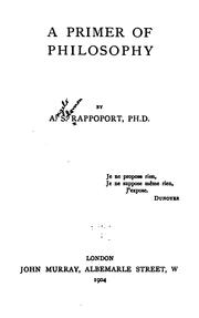Front cover of A Primer of Philosophy by A. S. Rappoport