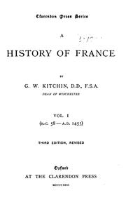 Front cover of A History of France by George William Kitchin